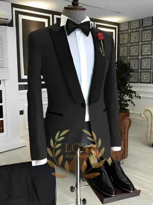 Men's wedding suit 2-piece suit, custom shawl velvet collar single button jacket and pants, slim fit suitable for party dinner 2