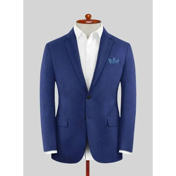 Handsome Blue Men's Blazer Sets Notch Lapel 2 Piece Jacket Pants Suits for Men Slim Fit Formal Business Gentleman Male Clothing