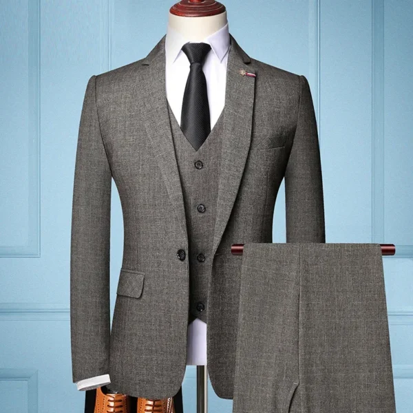 Men's Three-Piece Suit Slim Fit Business Wedding Dress Code Spring Autumn Korean Style Formal Wear Groomsmen Wedding Clothes