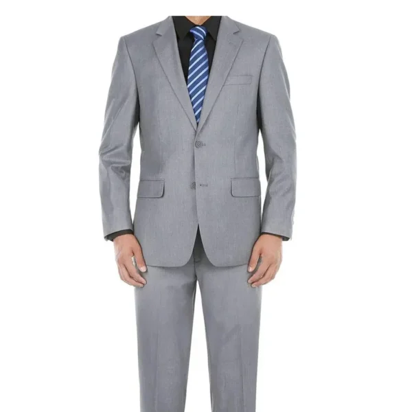 Elegant Grey Men's Suits Single Breasted 2 Piece Jacket Pants Male Clothing Formal Business Gentleman Slim Fit Blazer Sets